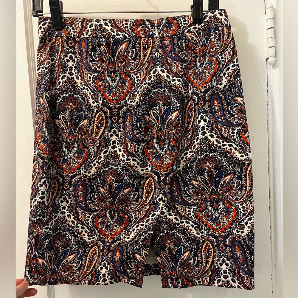 J Crew Paisley Pencil Skirt